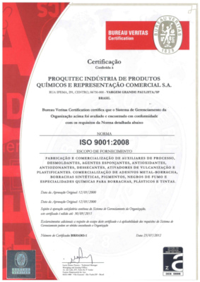 Certificação Proquitec ISO 9001 (PDF) Certificação Proquitec ISO 9001